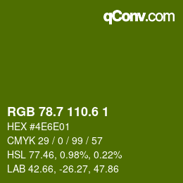 カラーコード: RGB 78.7 110.6 1 | qconv.com