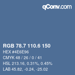 カラーコード: RGB 78.7 110.6 150 | qconv.com