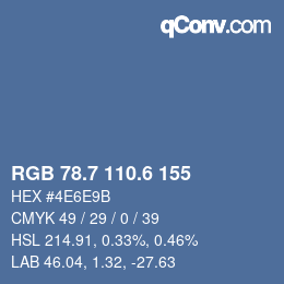 カラーコード: RGB 78.7 110.6 155 | qconv.com