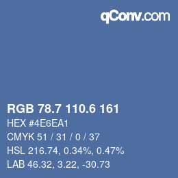 カラーコード: RGB 78.7 110.6 161 | qconv.com