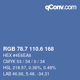 カラーコード: RGB 78.7 110.6 168 | qconv.com