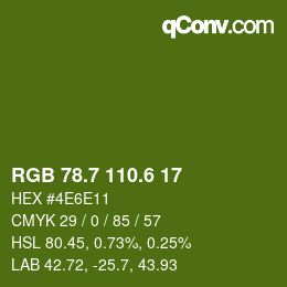 カラーコード: RGB 78.7 110.6 17 | qconv.com