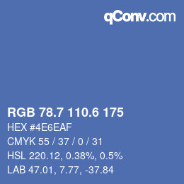 カラーコード: RGB 78.7 110.6 175 | qconv.com