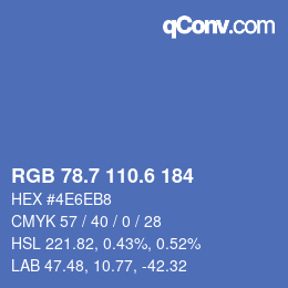 カラーコード: RGB 78.7 110.6 184 | qconv.com