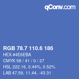 カラーコード: RGB 78.7 110.6 186 | qconv.com