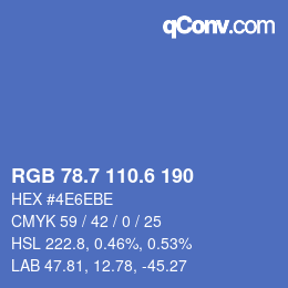 カラーコード: RGB 78.7 110.6 190 | qconv.com