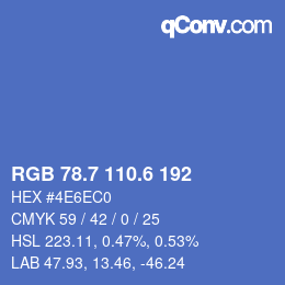 カラーコード: RGB 78.7 110.6 192 | qconv.com