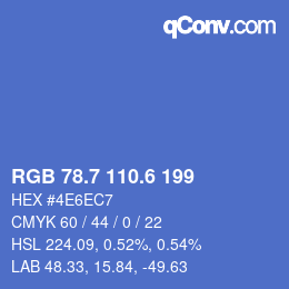 カラーコード: RGB 78.7 110.6 199 | qconv.com