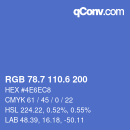 カラーコード: RGB 78.7 110.6 200 | qconv.com