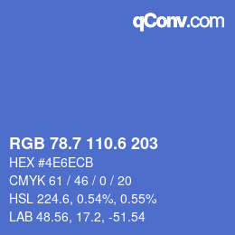 カラーコード: RGB 78.7 110.6 203 | qconv.com