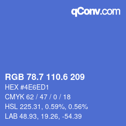 カラーコード: RGB 78.7 110.6 209 | qconv.com