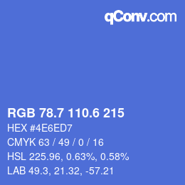 カラーコード: RGB 78.7 110.6 215 | qconv.com