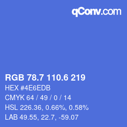 カラーコード: RGB 78.7 110.6 219 | qconv.com