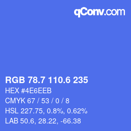 カラーコード: RGB 78.7 110.6 235 | qconv.com