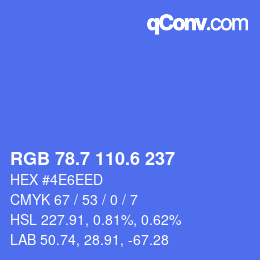 カラーコード: RGB 78.7 110.6 237 | qconv.com