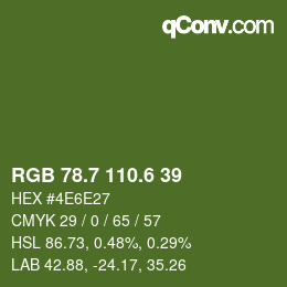 カラーコード: RGB 78.7 110.6 39 | qconv.com