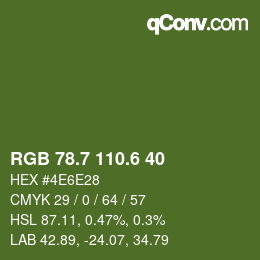 カラーコード: RGB 78.7 110.6 40 | qconv.com