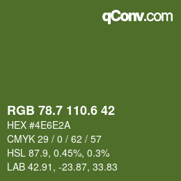 カラーコード: RGB 78.7 110.6 42 | qconv.com