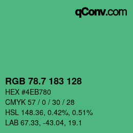 カラーコード: RGB 78.7 183 128 | qconv.com
