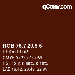 カラーコード: RGB 78.7 20.6 5 | qconv.com