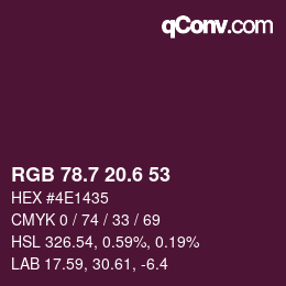 カラーコード: RGB 78.7 20.6 53 | qconv.com
