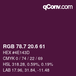 カラーコード: RGB 78.7 20.6 61 | qconv.com