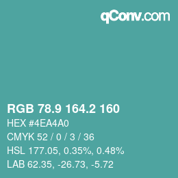 Color code: RGB 78.9 164.2 160 | qconv.com
