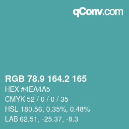 Color code: RGB 78.9 164.2 165 | qconv.com