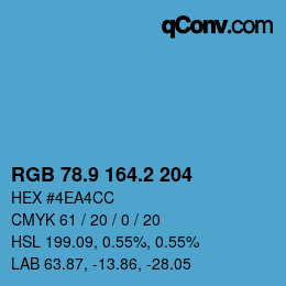 カラーコード: RGB 78.9 164.2 204 | qconv.com