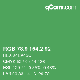 カラーコード: RGB 78.9 164.2 92 | qconv.com