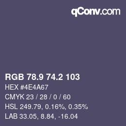 Color code: RGB 78.9 74.2 103 | qconv.com