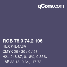 Color code: RGB 78.9 74.2 106 | qconv.com