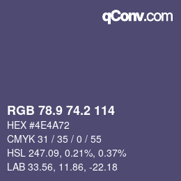 Color code: RGB 78.9 74.2 114 | qconv.com