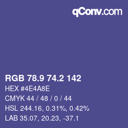 Color code: RGB 78.9 74.2 142 | qconv.com