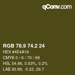 Color code: RGB 78.9 74.2 24 | qconv.com