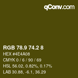 Color code: RGB 78.9 74.2 8 | qconv.com