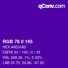 Color code: RGB 78 0 165 | qconv.com