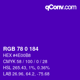 Código de color: RGB 78 0 184 | qconv.com