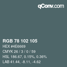 Código de color: RGB 78 102 105 | qconv.com