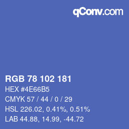 Color code: RGB 78 102 181 | qconv.com