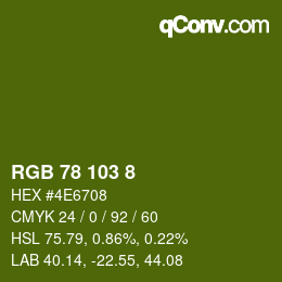 Farbcode: RGB 78 103 8 | qconv.com