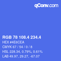 カラーコード: RGB 78 108.4 234.4 | qconv.com