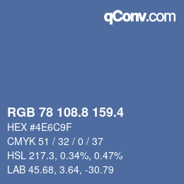 カラーコード: RGB 78 108.8 159.4 | qconv.com