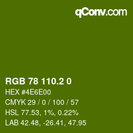 カラーコード: RGB 78 110.2 0 | qconv.com