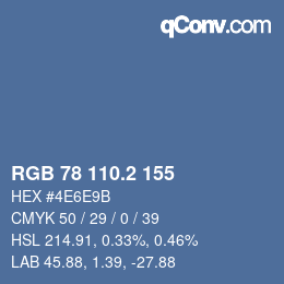 Color code: RGB 78 110.2 155 | qconv.com