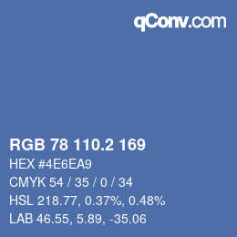 カラーコード: RGB 78 110.2 169 | qconv.com