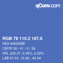 カラーコード: RGB 78 110.2 187.6 | qconv.com