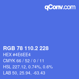 Color code: RGB 78 110.2 228 | qconv.com