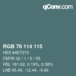 Color code: RGB 78 114 115 | qconv.com