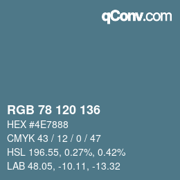 Color code: RGB 78 120 136 | qconv.com